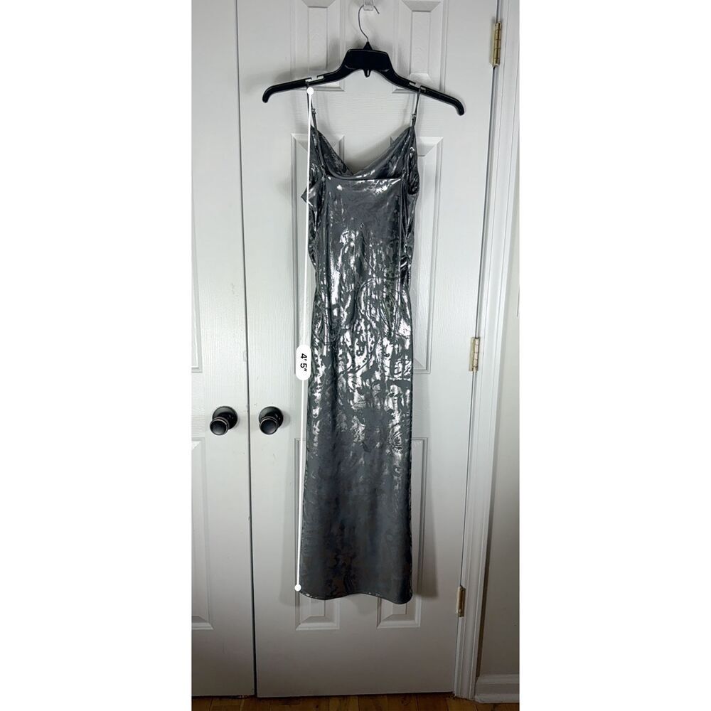 Zara Women’s Gray Silk Dress Size Small - Picture 3 of 5